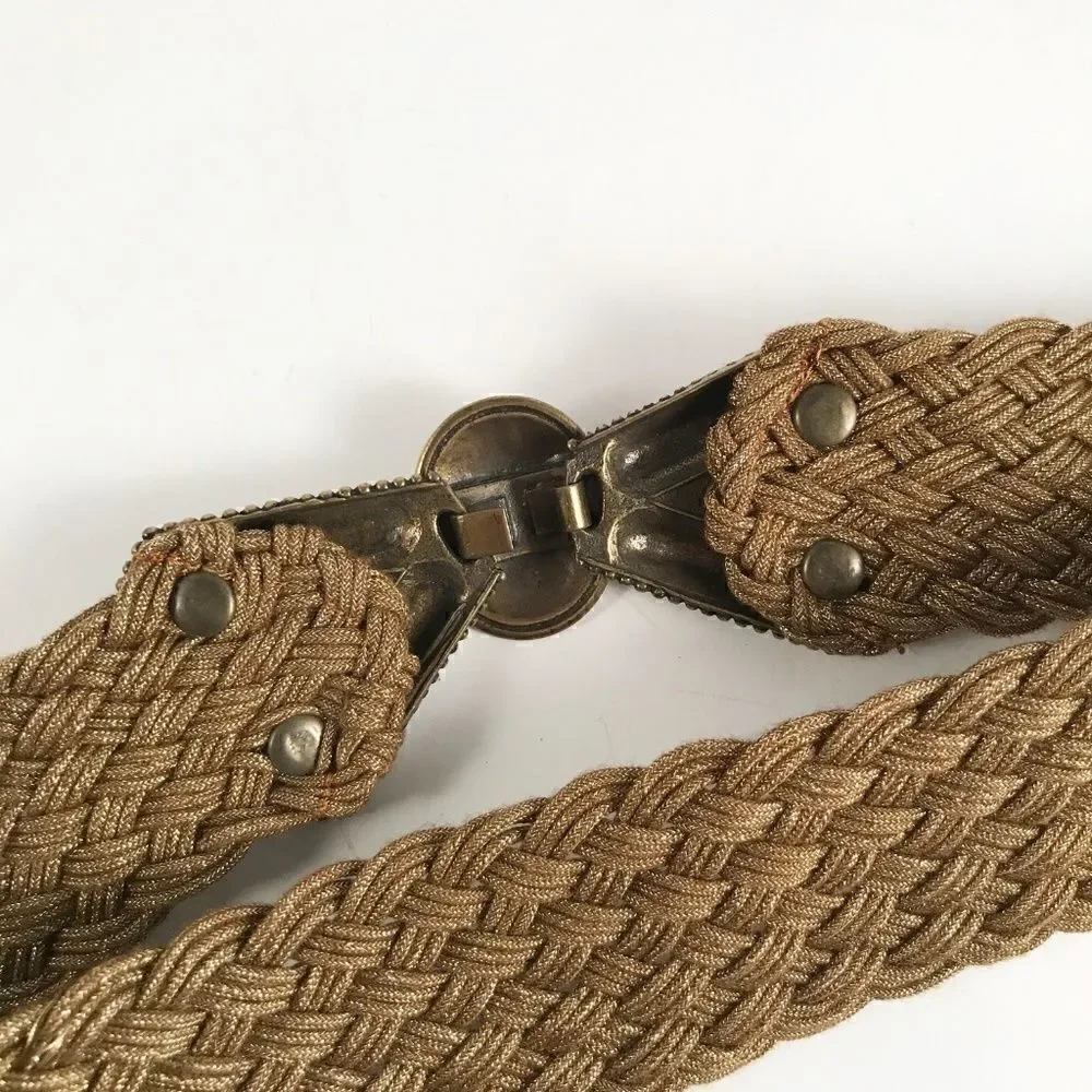 Gold Woven Fabric Belt with Beautiful Metal Clasp